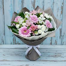 Букет цветов из:  Герберы, Альстромерии и Хризантемы в Мандрово