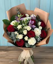 Букет цветов из:  Розы и Альстромерии в Мандрово