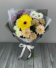 Букет цветов из:  Розы, Герберы и Хризантемы в Мандрово