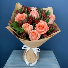 Букет цветов из:  Розы и Альстромерии в Мандрово