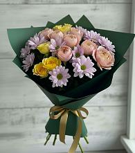 Букет цветов из:  Хризантемы и Розы в Мандрово