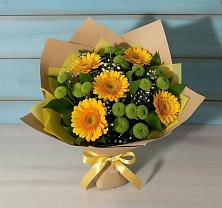 Букет цветов из:  Герберы и Хризантемы в Мандрово