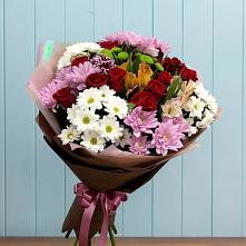 Букет цветов из:  Розы, Хризантемы и Альстромерии в Мандрово