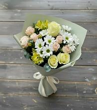 Букет цветов из:  Альстромерии, Розы и Хризантемы в Мандрово