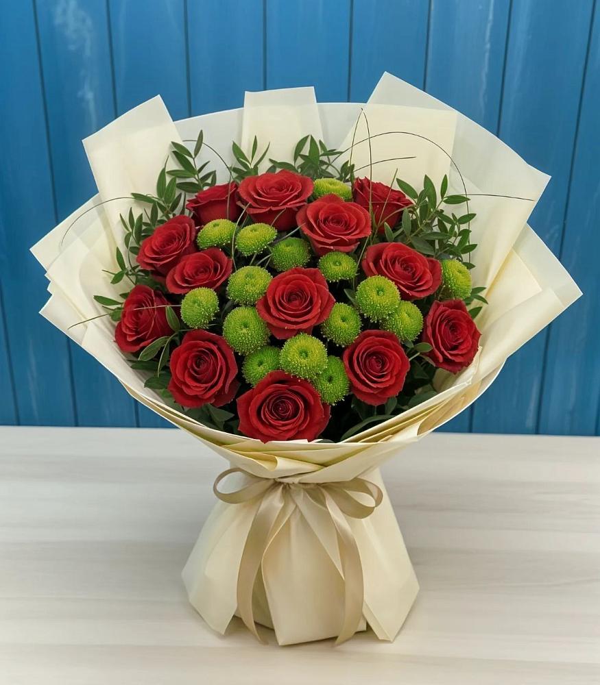 Букет цветов из: Розы и Хризантемы в Мандрово