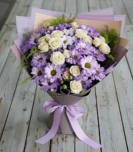 Букет цветов из:  Хризантемы и Розы в Мандрово