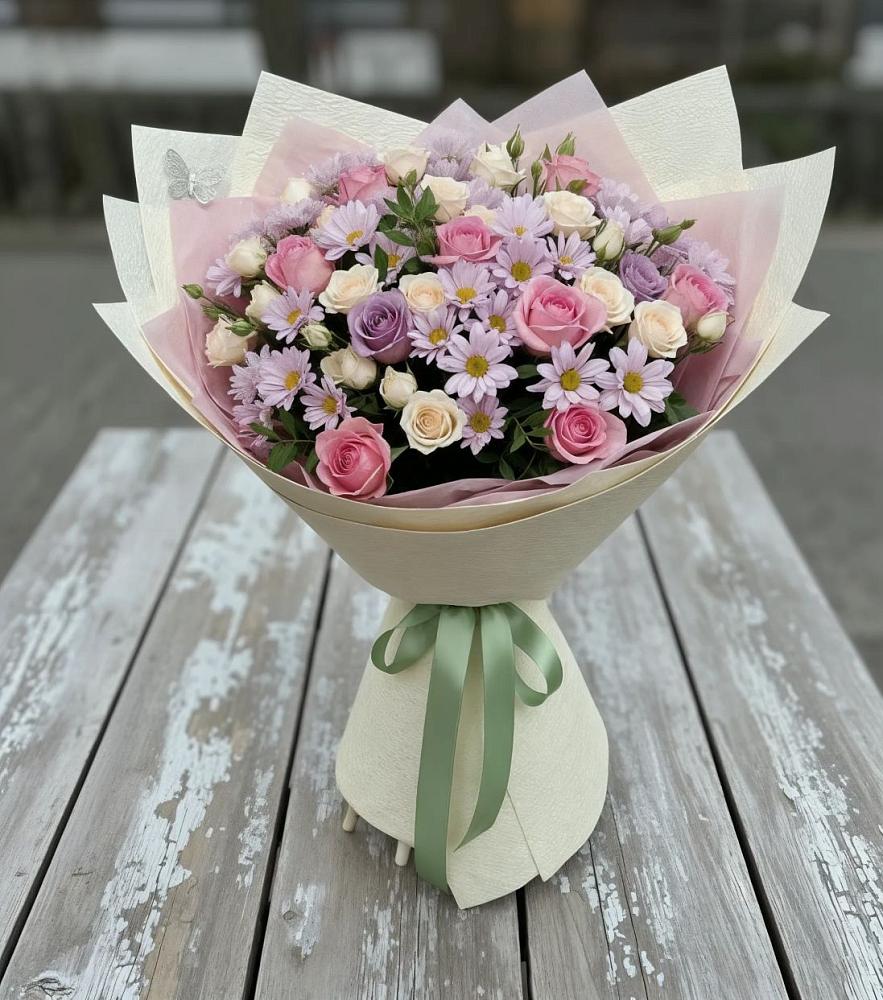 Букет цветов из: Розы и Хризантемы в Мандрово