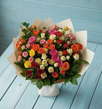 Букет Микс из разноцветных кустовых роз #REPLACE_PRED# Мандрово